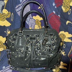Coach Black Studded Kristin Satchel Bag